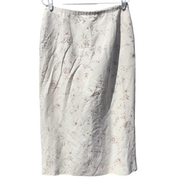 Pendleton Dresses & Skirts - Pendleton maxi skirt women 14 cream floral silk modest cottagecore classic white